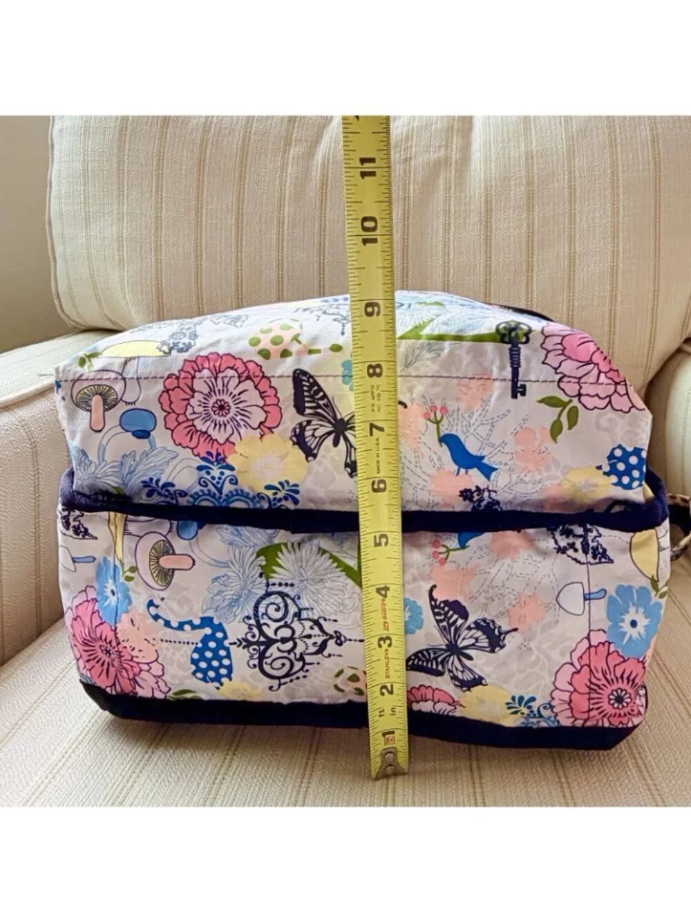 LeSportsac Backpack w/ Zip Pouch Floral Butterfly Heart Bird Design